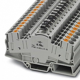 PTME 6-DIO/L-R HV Клеммный блок 0,5 мм²-10 мм², AWG: 20-10, ширина: 8,2 мм (cерый) Phoenix Contact. Вид 1