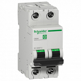 Автоматический выключатель C60H 2-полюсный 10A C Schneider Electric. Вид 1