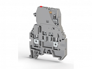 ASK 3MLD 24В DC Клеммник с держ. предохр.(5х20, 5х25), откид.картридж, с индикацией 24В DC, на DIN-рейку, 4 мм.кв., (серый) Klemsan. Вид 1