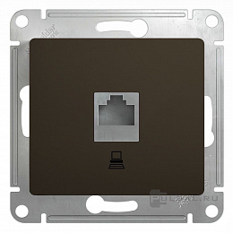 Розетка компьютерная RJ45 кат.5E (шоколад) Glossa Systeme Electric. Вид 1