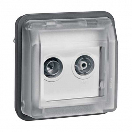 Розетка антенная, 2 отверстия (серый) W.1 Berker. Вид 1