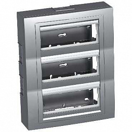 Коробка нар.монт 3х3 гор.с рамкой металл Schneider Electric. Вид 1