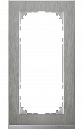 Рамка 2-постовая, sm б/перегородки (нержавеющая сталь/алюминий) Merten M-Pure Décor Schneider Electric. Вид 1