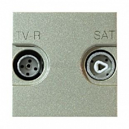N2251.3 CV Розетка TV-R-SAT одиночная с накладкой, серия Zenit, цвет шампань ABB. Вид 1