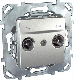 Розетка TV/FM, одиночная (алюминий) Unica Top Schneider Electric. Вид 1