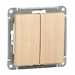 Переключатель 2-клавишный, 10АХ, механизм, (сосна) Wessen 59 Systeme Electric. Вид 1