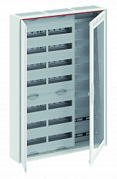 CA37VMW Шкаф 168М навесной с медиапанелями IP30, 1100x800x160 между DIN-рейками 125 мм и самозажимными клеммами N/PE и Wi-Fi дверью с вент. отверстиям. Вид 1