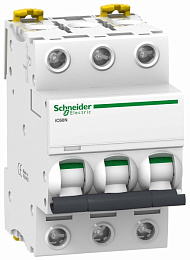 iC60N 3P 25А Автоматический выключатель 3-полюсный, 25А, 6кА (хар-ка B) Schneider Electric. Вид 1