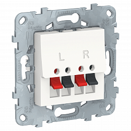 Аудиорозетка для колонок (белая) Unica New Schneider Electric. Вид 1