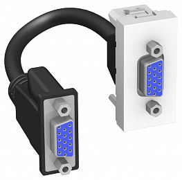 Розетка видео hd15 vga 45х22 белая Schneider Electric. Вид 1