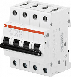 S204M C1 Автоматический выключатель 4-полюсный, 1А, 10kA (хар-ка C) ABB. Вид 1