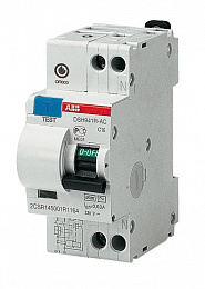DSH941R C25 30мА Дифф. автомат 1P+N 25A 30mA, тип АC, 4.5kA, (хар-ка C) ABB. Вид 1