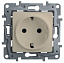 Розетка 2К+З (слоновая кость) Etika Legrand. Вид 1.