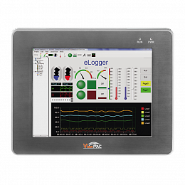 панельный контроллер ViewPAC, сенсорный дисплей 10.4" 800x600, процессор AM3354 1ГГц, GB LAN, 3xCOM, 2xUSB, WES7 ICP DAS. Вид 1