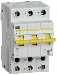 ВРТ-63 Выключатель-разъединитель трехпозиционный 3P 63А IEK. Вид 1