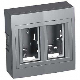 Коробка нар.монт 2х2 верт.с рамкой метал Schneider Electric. Вид 1