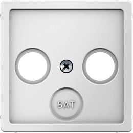 Накладка для антенной розетки 2 и 3 отверстия (полярная белизна, бархат) Q.1/Q.3 Berker. Вид 1