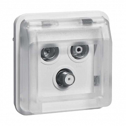 Розетка антенная, 3 отверстия (полярная белизна) W.1 Berker. Вид 1