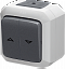 3558N-C89510 S Выключатель жалюзи двухклавишный с фиксацией клавиш IP54 серый Variant+ ABB. Вид 1.