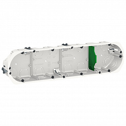 Коробка 4 поста глубина 40мм д/полых стен белая Schneider Electric. Вид 1