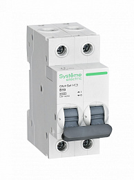 Автоматический выключатель 2-полюсный, 50А, 4.5kA, (хар-ка B) City9 Systeme Electric. Вид 1