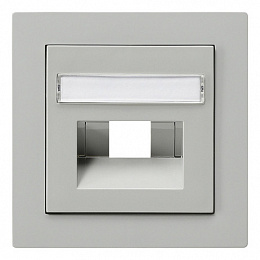 Накладка 50*50 мм для розеток UAE/IAE с полем для надписи (серый) S-Color Gira. Вид 1