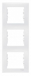 Рамка 3-постовая вертикальная (белая) Sedna Schneider Electric. Вид 1