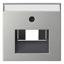 Накладка 50*50 мм для розеток UAE/IAE с полем для надписи (сталь) System 55 Gira. Вид 1