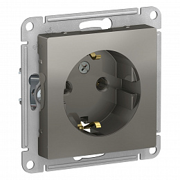 Розетка с заземлением, 16А, механизм (сталь) Atlas Design Systeme Electric. Вид 1