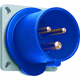 216 B6 Вилка панельная с прямым фланцем 16A, 2P+E, IP44 ABB. Вид 1