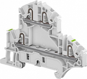 Клемма втычная ZK2,5-D2-PE - 2 уровня - фаза+земля - 2,5 мм2, 4 зажима TYCO. Вид 1