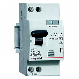 RX3 Дифф. автомат 1P+N 20А 30мА, тип АC, 6kA (хар-ка C) Legrand. Вид 1
