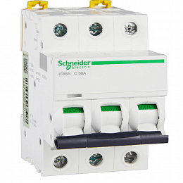 iC65N 3P 50А Автоматический выключатель 3-полюсный, 50А, 6кА (хар-ка C) Schneider Electric. Вид 1