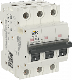 M10N Автоматический выключатель 3-полюсный, 4А, 10kA (хар-ка D) ИЭК. Вид 1
