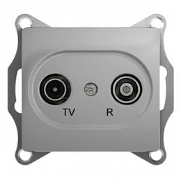 Розетка TV-R проходная 4db, механизм (алюминий) Glossa Schneider Electric. Вид 1