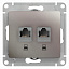 Розетка двойная компьютерная RJ45+RJ45, кат.5e, механизм (платина) Glossa Systeme Electric. Вид 1.