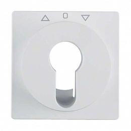 Накладка для жалюзийного замочного выключателя/кнопки (полярная белизна, бархат) Q.1/Q.3 Berker. Вид 1
