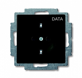 20 EUC/DV-95-5 Розетка SCHUKO 16А 250В, с маркировкой DATA, серия Basic 55, цвет ch?teau-black ABB. Вид 1