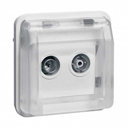 Розетка антенная, 2 отверстия (полярная белизна) W.1 Berker. Вид 1