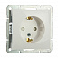Розетка с заземлением, со шторками, 16А, механизм (белый) Дуэт Schneider Electric. Вид 1.