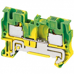 Клем втыч.с заземл, 2тчк, 4мм,желт-зел Schneider Electric. Вид 1