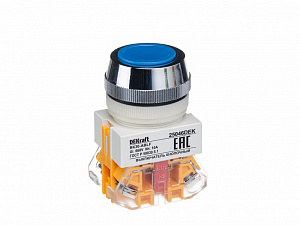 Кнопка синяя без подсветки ABLF 30 мм, 220В ВK-30 DEKraft. Вид 1