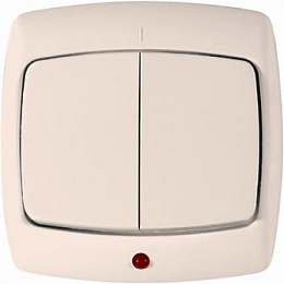 Переключатель 1-клавишный, С/У, с подсветкой, 10А, 250В (белый) Рондо Systeme Electric. Вид 1