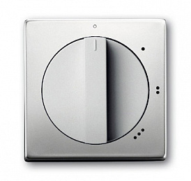 2542 DR/01-866 Плата центральная (накладка) с поворотной ручкой для переключателя на 3 положения 2710 U, серия pur/сталь ABB. Вид 1