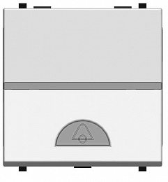 N2204 PL Механизм 1-клавишной кнопки с клавишей и символом "ЗВОНОК", 2-модульный, серия Zenit, цвет серебристый ABB. Вид 1