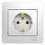 Розетка с заземлением 16А, в сборе, (белый) Glossa Systeme Electric. Вид 1.