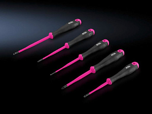 As набор отверток изолированных sl 3,0x0,5; 4,0x0,8; 5,5x1,0мм; pz1, pz2 5шт RITTAL. Вид 1