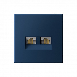 Розетка двойная компьютерная RJ45+RJ45, кат.6А, механизм (аквамарин) ARTGALLERY Systeme Electric. Вид 1