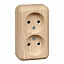 Розетка двойная, без заземления, без шторок, О/У,изол.пл.16А 250В (сосна) Прима Systeme Electric. Вид 1.