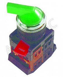 Переключатель ANLC-22 2P зеленый с подсветкой 220В NO+NC EKF. Вид 1